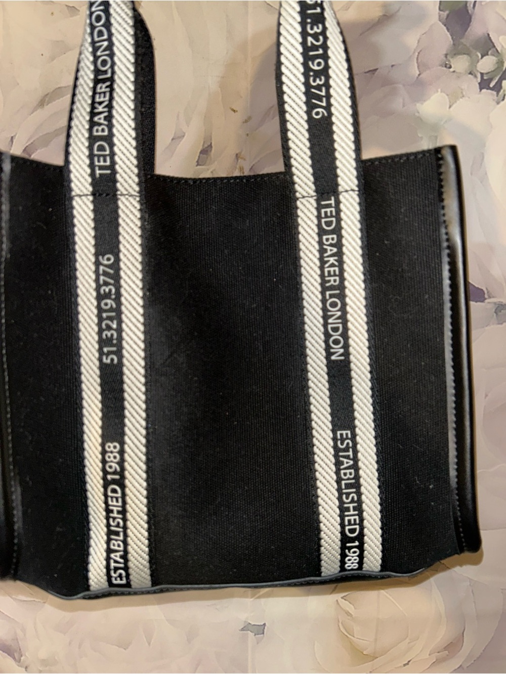 Ted Baker Georjea Branded Webbing Canvas Small Tote Bag in Black Purse - Picture 6 of 6